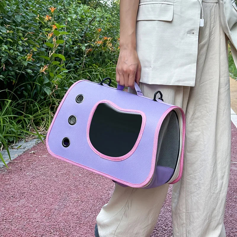 Portable Pet Carrier Bag for Small Dogs Cats Outdoor Foldable Cat Bag