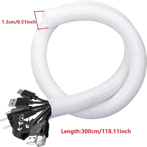 1M 3M 5M Braided Cable Sleeve PET Nylon Wrapping Cable Casing Cable