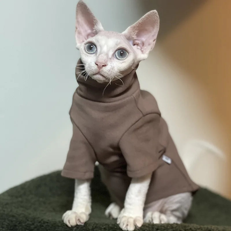 Sphynx Cat Clothes Baby Soft Cotton Fall Winter Kitten Small Dog