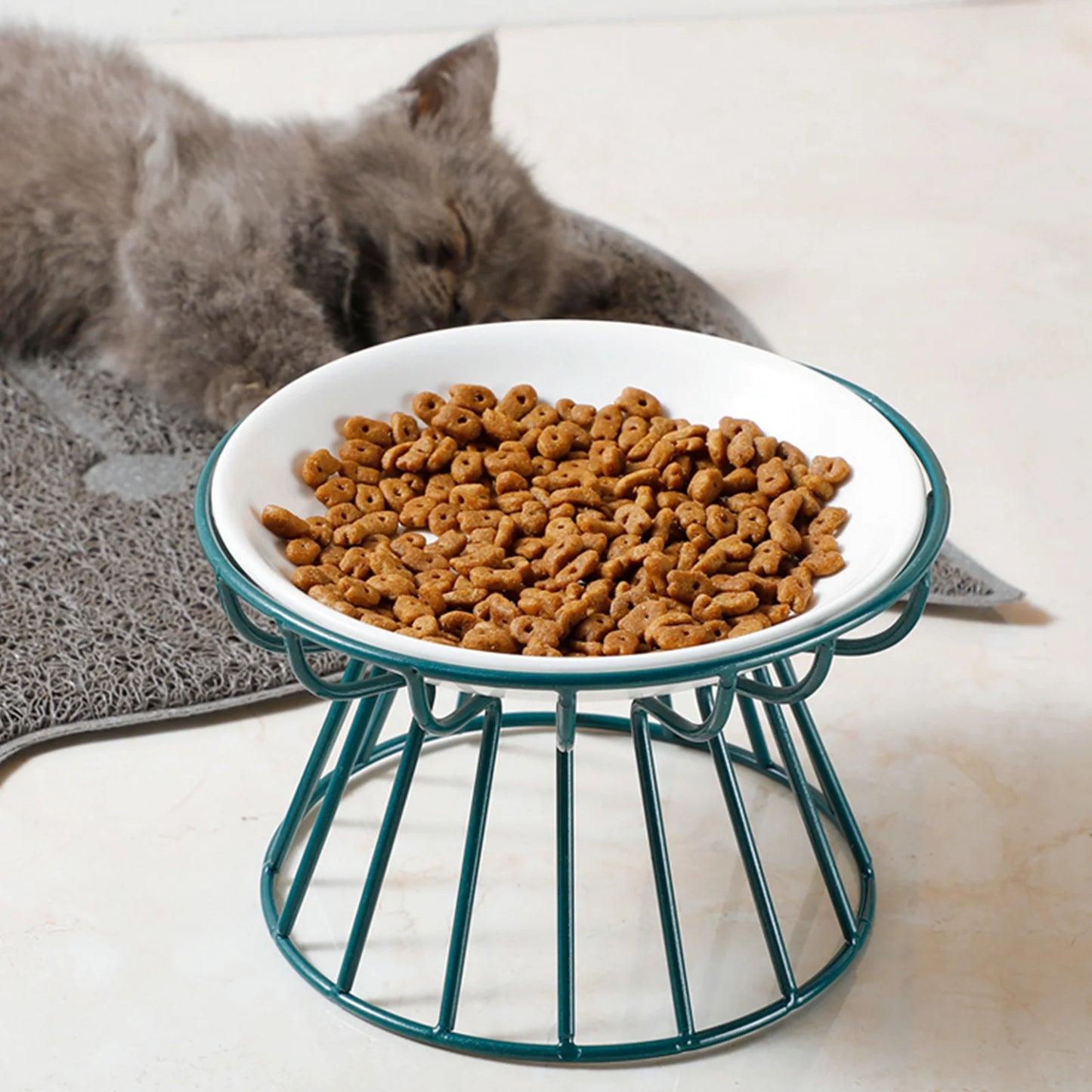 1pcs Ceramic Cat Food Bowl Wide  Safe Pets Water Food Bowls Non Slip