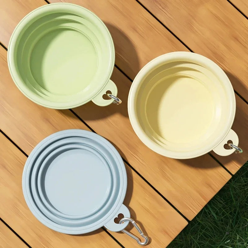 Macaron folding bowl, dog out, portable folding bowl, pet bowl, food