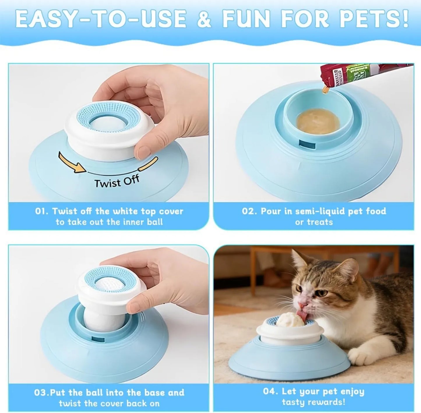 Dog/cat licking bowl, pet licking toy slow food bowl, non-slip licking