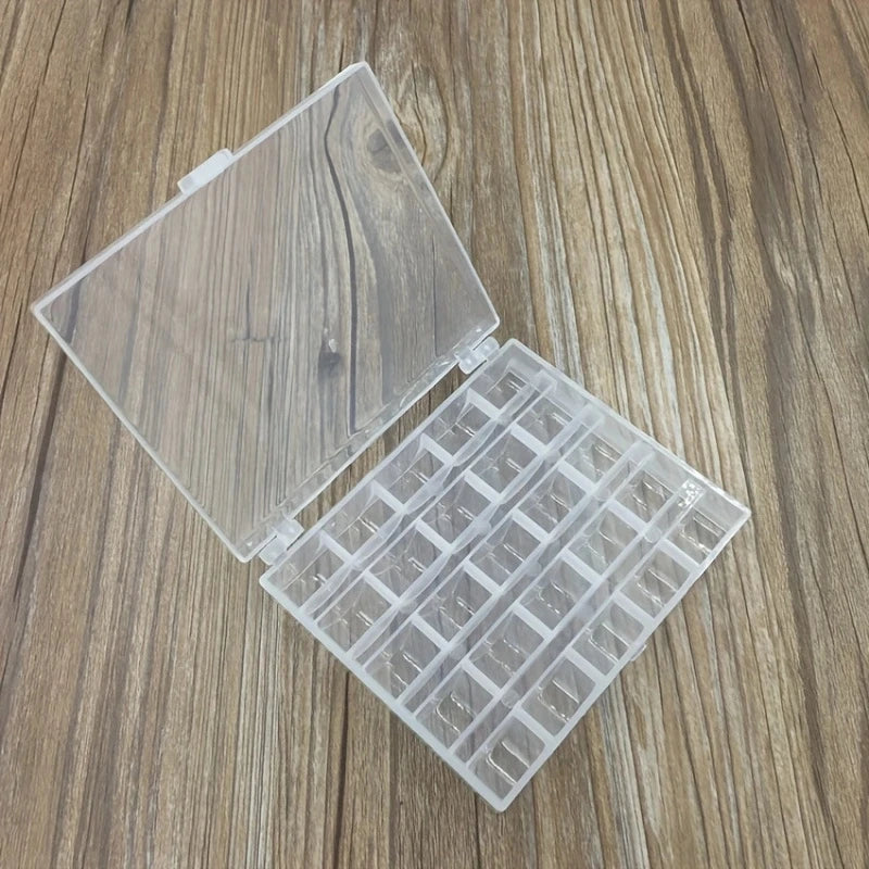 25Pcs/Set Empty Bobbins Sewing Machine Plastic Case Storage Box for