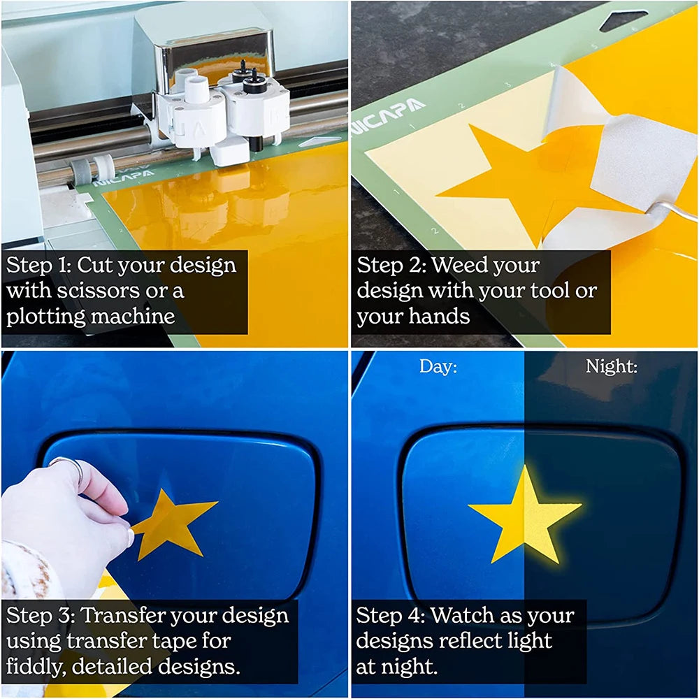 Reflective Vinyl Removable Adhesive Glow in The Dark Sticker Sheet DIY