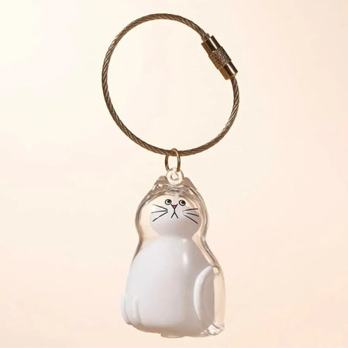 Transparent Cute Dog Pendant Keychain Creative Pet Hair Storage
