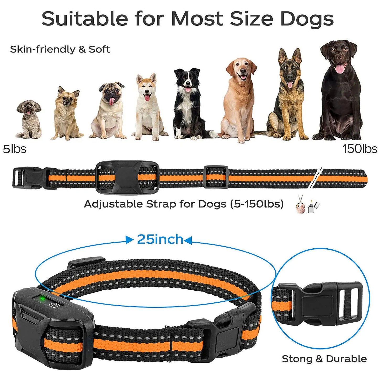 3300Ft Dog Training Collar with Remote Rechargeable Waterproof E