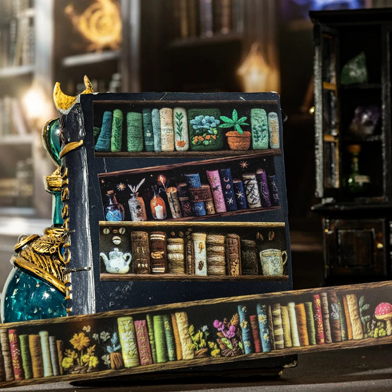 2m/roll Magician Bookcase Series PET Stickers Creative Collage For DIY