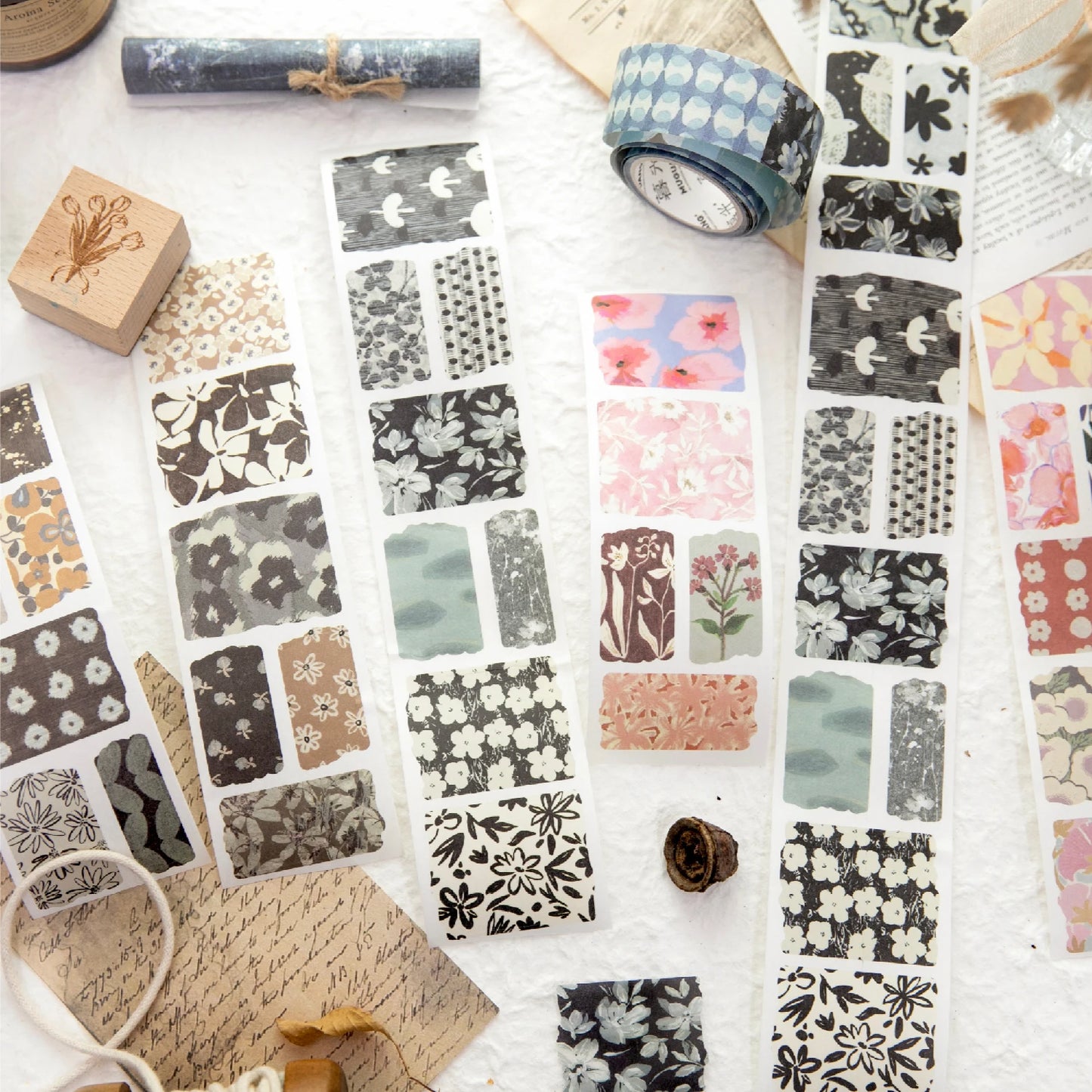 3m/Roll Decorative Adhesive PET Tape Beautiful Scenery for Journal