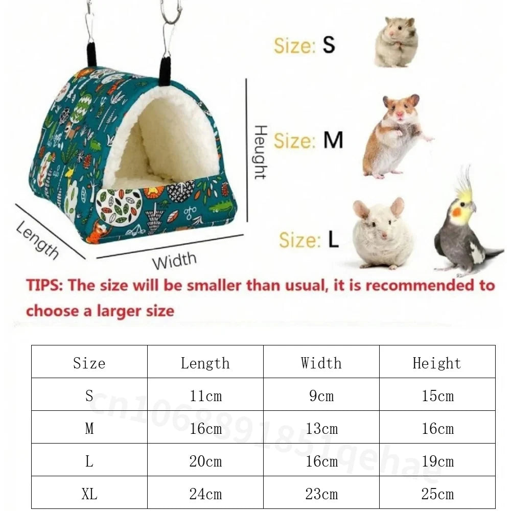 1pc Cute Print Bird Bed Mini Cage Rabbit Squirrel Mat Guinea Pig Nest