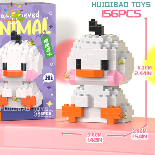 HUIQIBAO MINI Cute Pet Animal Penguin Model Building Block Micro Set