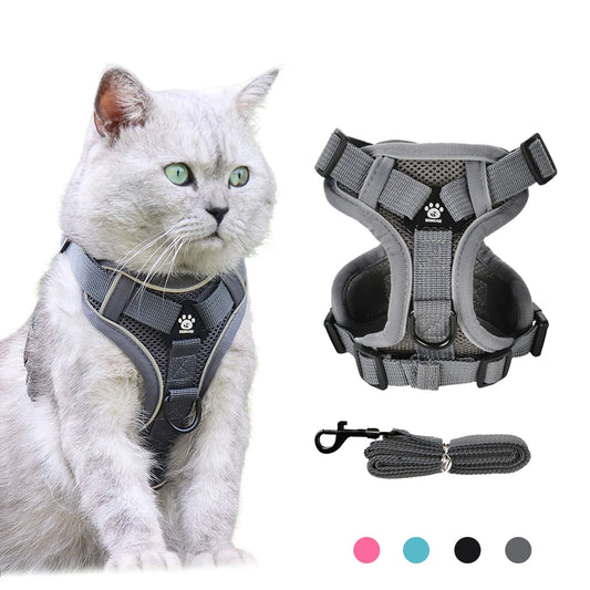 Cats Harness Leash For Small Dogs Cat Outdoor Reflective Adjustable