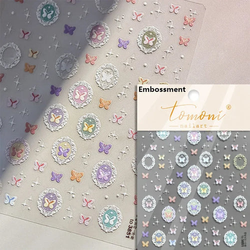 1piece 5Dcute tulip flower nail stickers high quality self-adhesive
