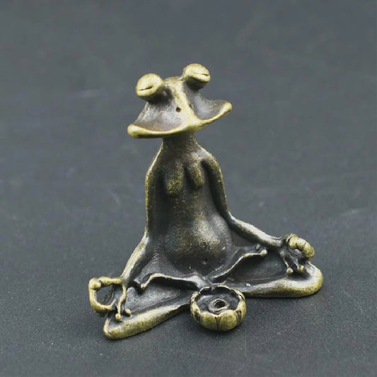 Retro Copperware Incense Socket Zen Frog Ornaments Solid Pure Copper