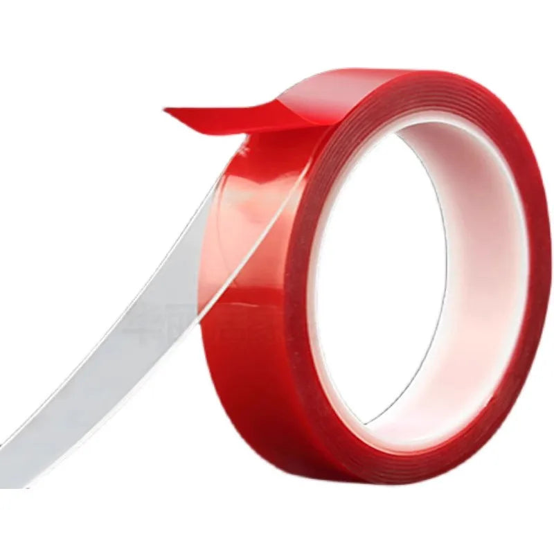 1 Roll 3m Strong Acrylic Adhesive PET Tape Red Film Clear Double Side