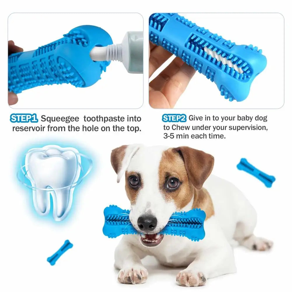 Soft Rubber Dog Toothbrushes Puppy Chew Toys Dog Brush Stick 360