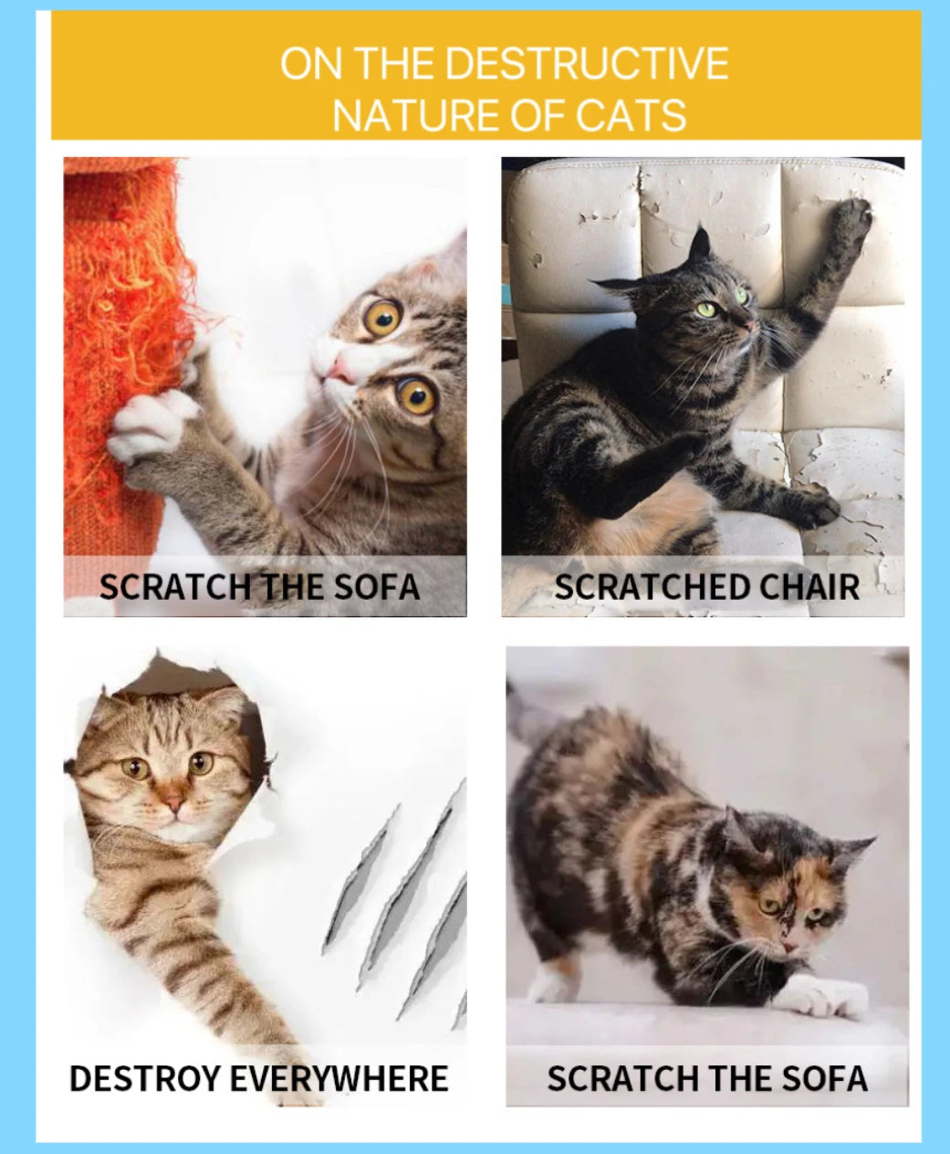 Cat Scratch Deterrent Tape  Furniture Protectors for Cats Transparent