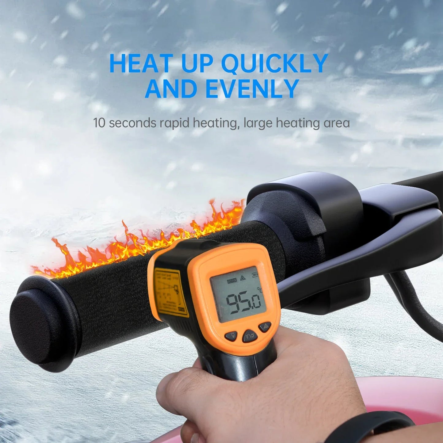 Extractme Motorcycle Heated Handgrips 5V USB 6 Gear Warmer Electric