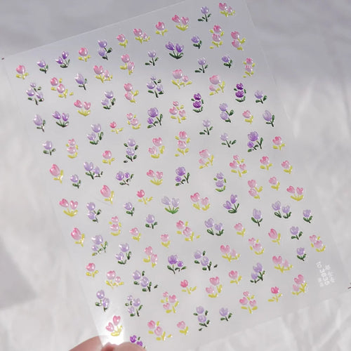 1pcs Jelly Nail Stickers Shiny French Ice Crystal Stars Love Self