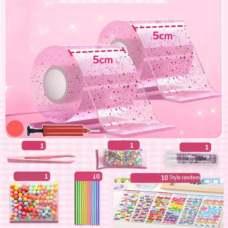 PET Nano Glue Knead Music Double Sided Tape Blow Bubbles Full Set Of
