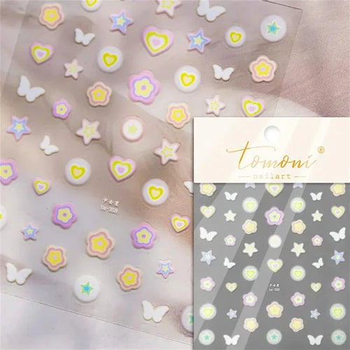 1 piece 5D color crystal star nail stickers high quality love shiny