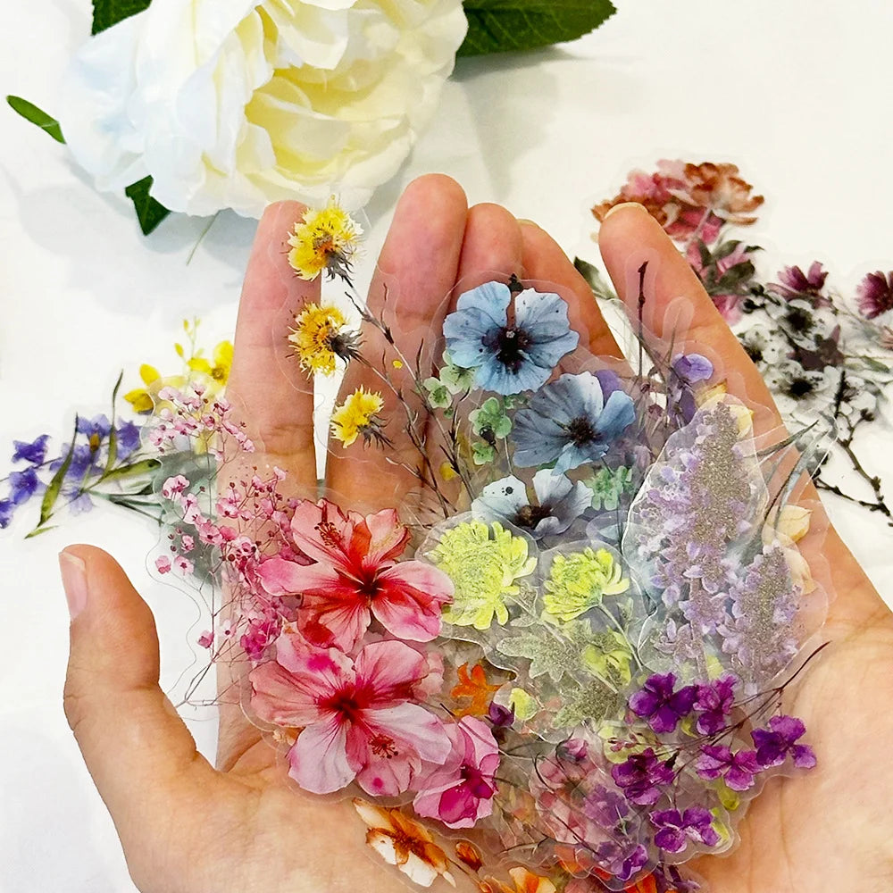 50pcs Flower Plant Stickers Hand Tent DIY Stick Labels Scrapbooking