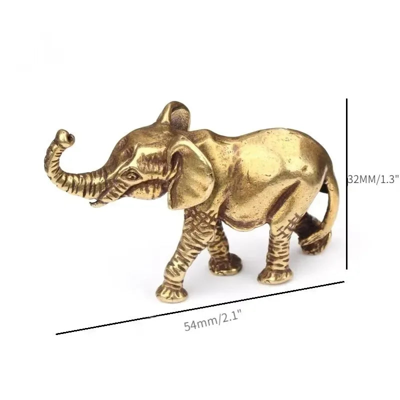 Antique Bronze Minature Elephant Figurines Tea Pet Table Ornament