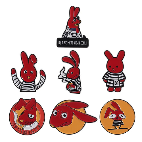 3-10pcs/set Cute Animal Enamel Pins Pet Dogs Raccoon Red Eared Rabbit