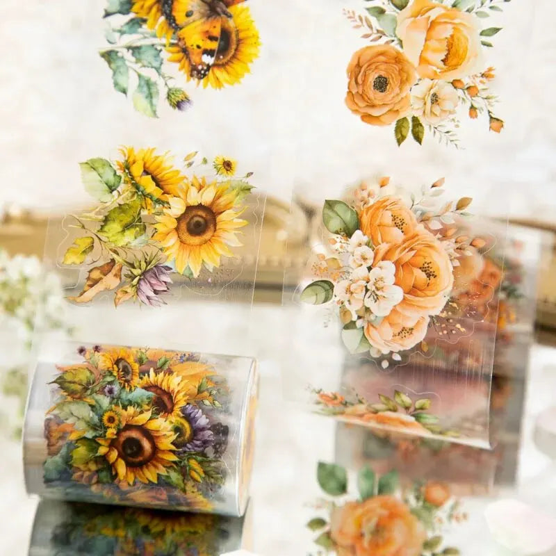 8Style 200cm/roll Flower Sea Tape Cut Film PET Plants Handbook DIY