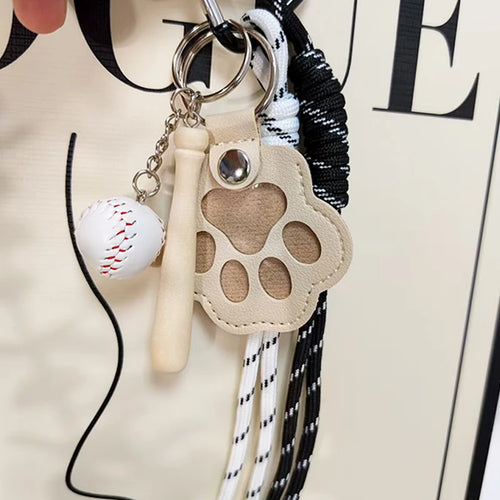 Memorial Leather Pet Hair Storage Bag Cat Paw Keychain Multifunctional