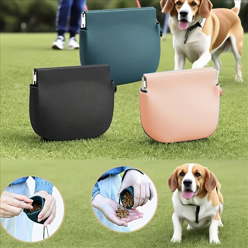 1pc Portable Silicone Dog Treat Bag Pet Dog Train Food Snacks Pockets