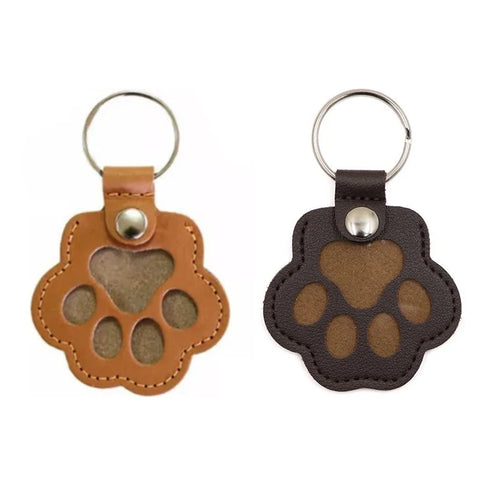 Pet Hair Memorial Keychain PU Leather Keepsake Locket for Cat Dog Fur