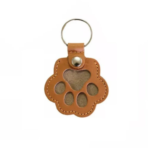 Pet Hair Memorial Keychain PU Leather Keepsake Locket for Cat Dog Fur