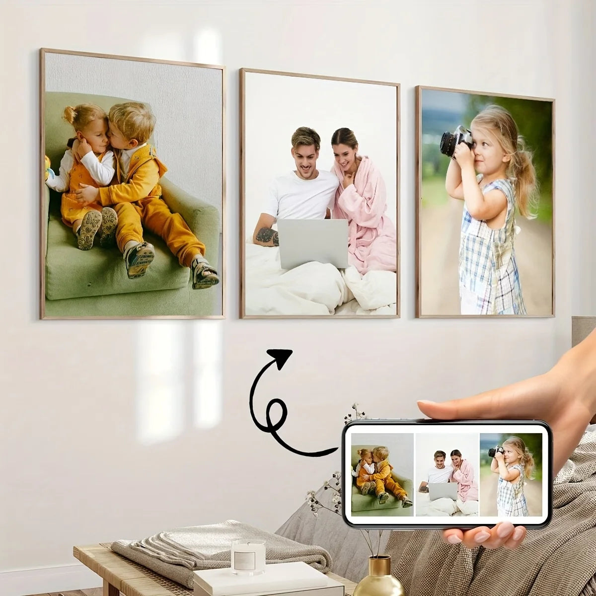 3pcs/set Custom Canvas Printing Personalized Photo Suitable for Family