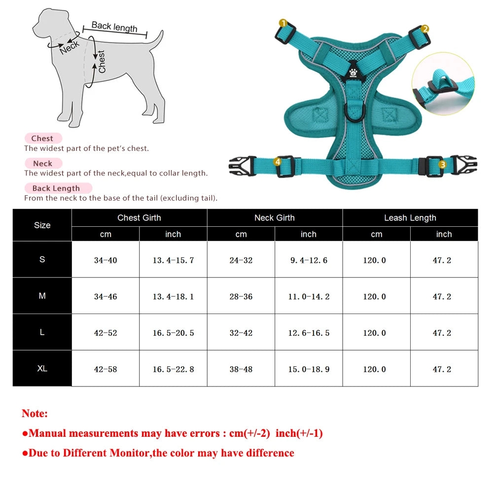 Cats Harness Leash For Small Dogs Cat Outdoor Reflective Adjustable