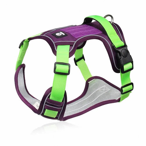 Medium Large Dog Harnesses Collar Labrador Army Reflective Adjustable