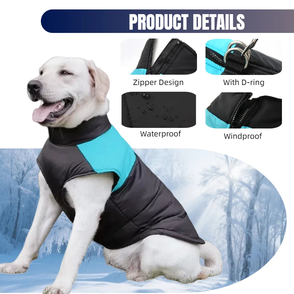 Winter Big Dog Clothes Waterproof Vest Jacket For Small Dogs Cats