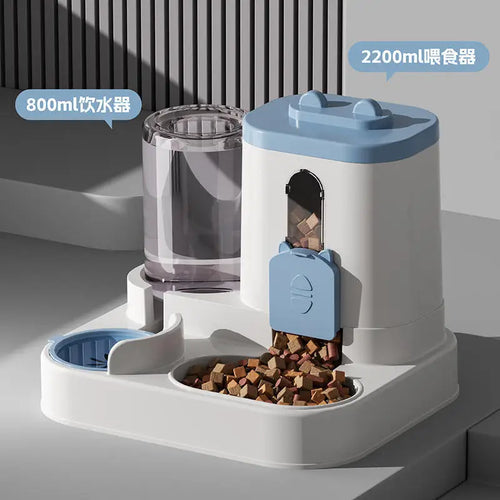 Dog & Cat Automatic Feeder & Waterer Set: Gravity Design, Leak-Proof,