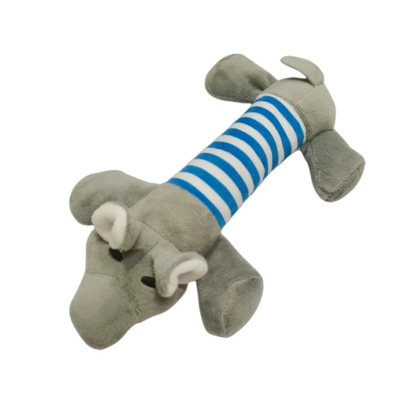 New Pet Toy Striped Elephant, Yellow Duck, Pink Pig Biting Pet Toy