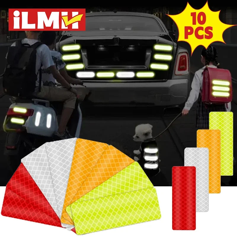 10 Reflective Stickers, Warning Safety Reflective Stickers, Pet Safety