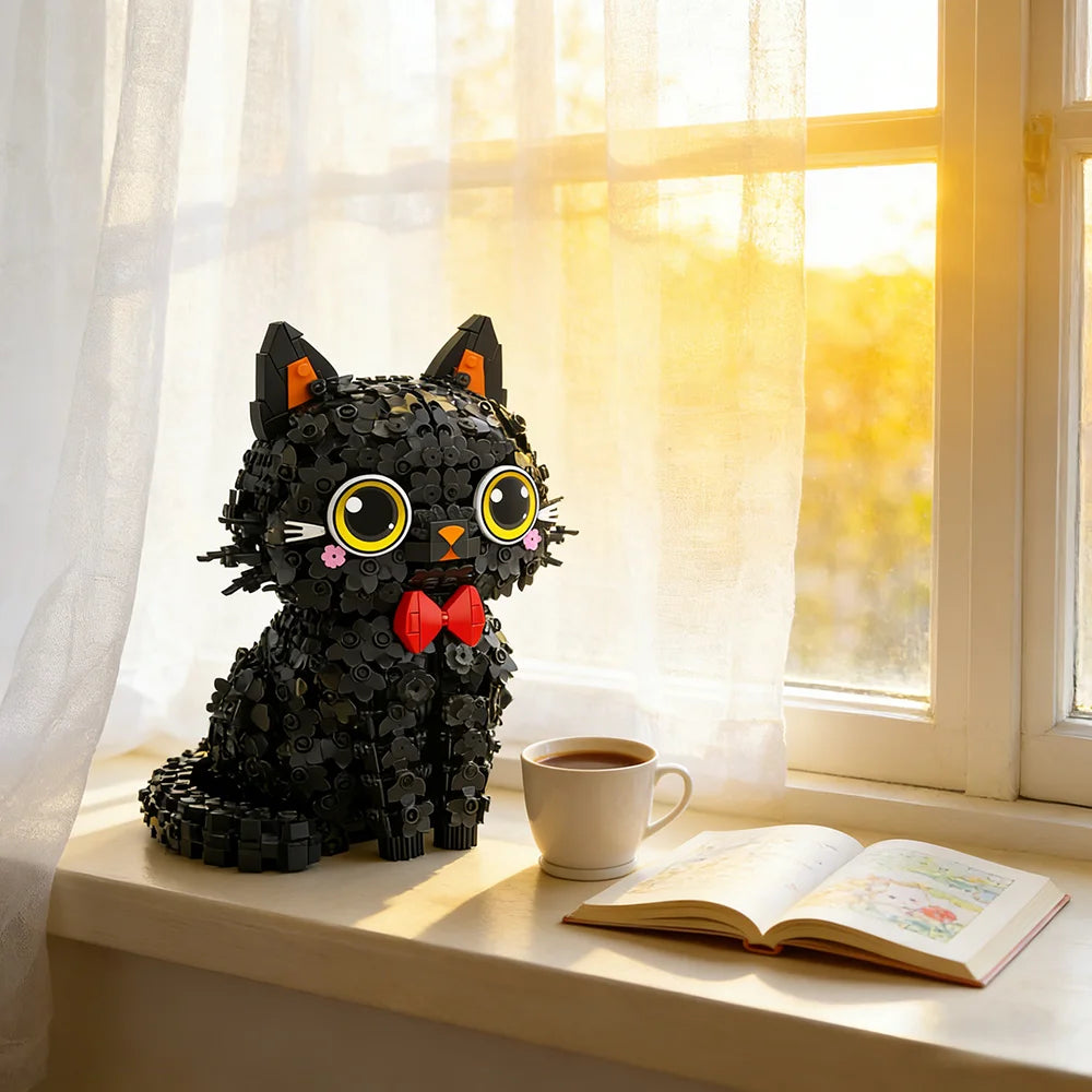 Micro Mini Building Blocks Flower Cat Model, Cute DIY Construction