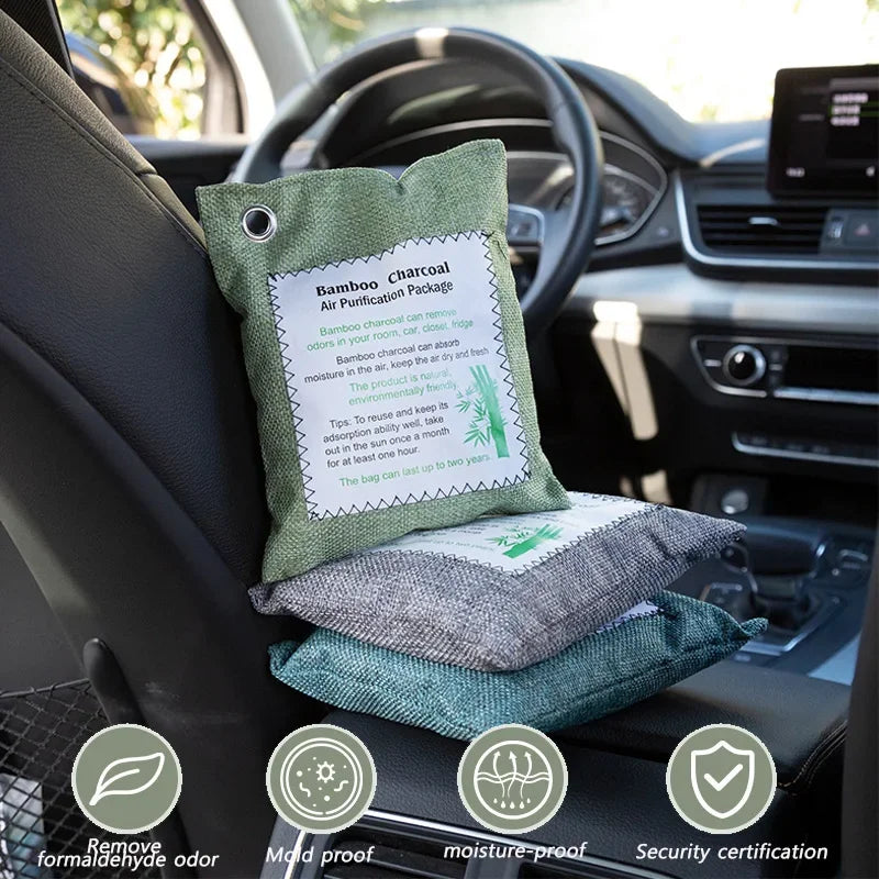 1PC Bamboo Charcoal Air Purifying Bag, 200g Natural Air Freshener Bags