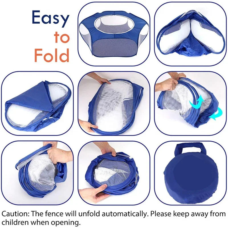 Portable Small Pet Cage Transparent Cat and Dog Cage Tent Pet Playpen