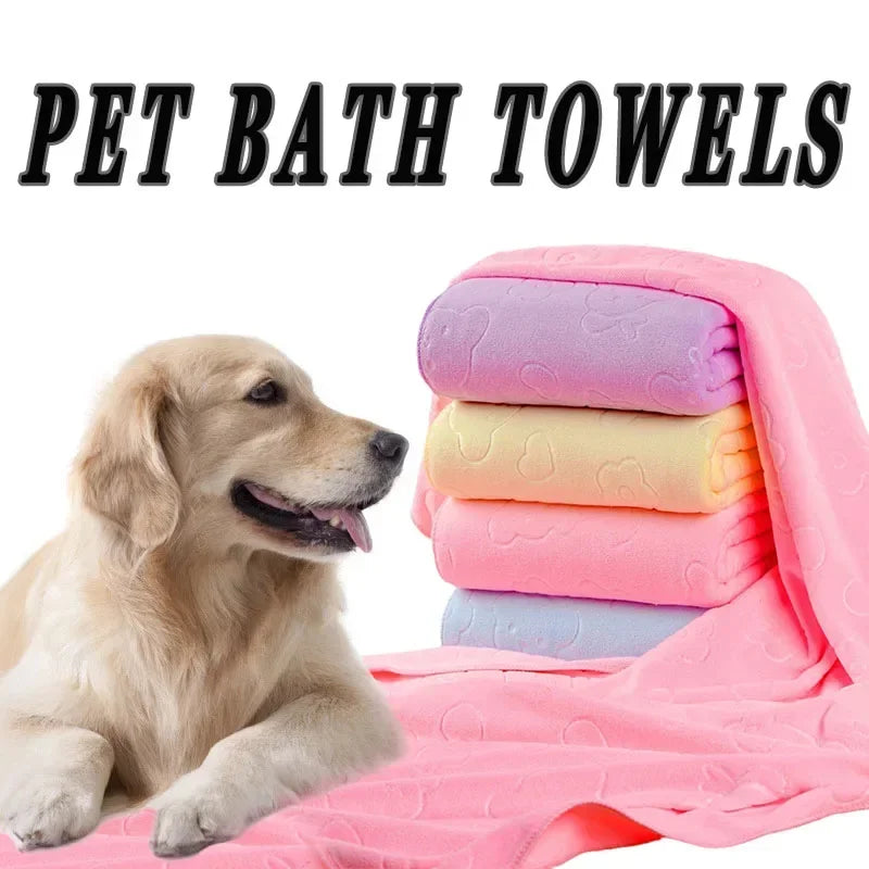 Quick Drying Dog and Cat Towels Soft Fiber Towels Absorbent Bath Towel