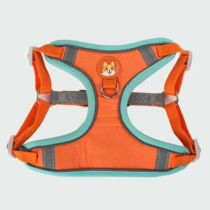 Booteely Pet Suede Chest Harness Vest Dog Cat Strap Reflective Leash