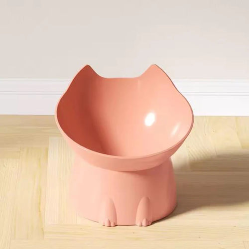 Cat bowl with long ears and high feet bowl with cat and dog neck