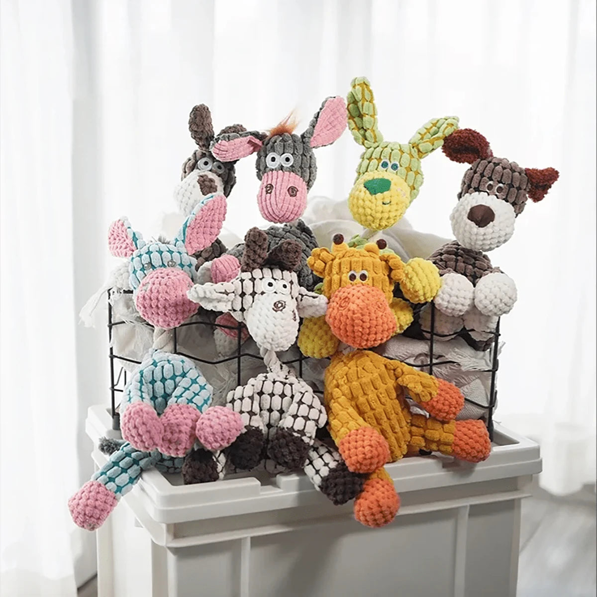 Cute Donkey Plush Toy for Dogs - Squeaky Chewable Interactive Pet Toy