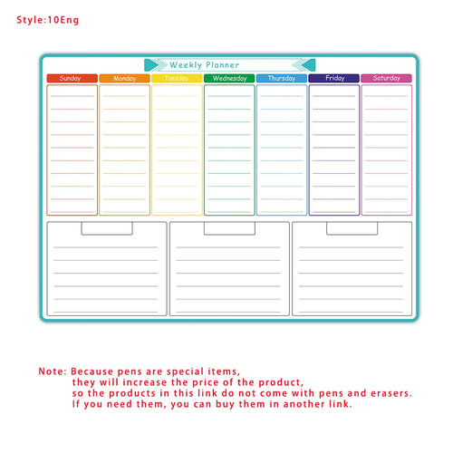 A3 Size Magnetic Weekly &monthly Planner Dry Erase Calendar Fridge