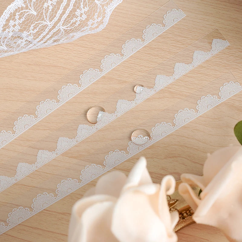 30pcs Retro Floral White Lace Sticker Hand Account DIY Decoration