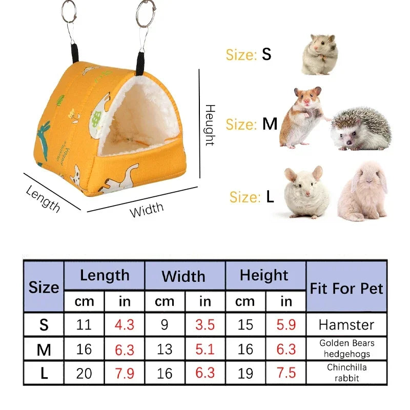1pc Cute Print Bird Bed Mini Cage Rabbit Squirrel Mat Guinea Pig Nest