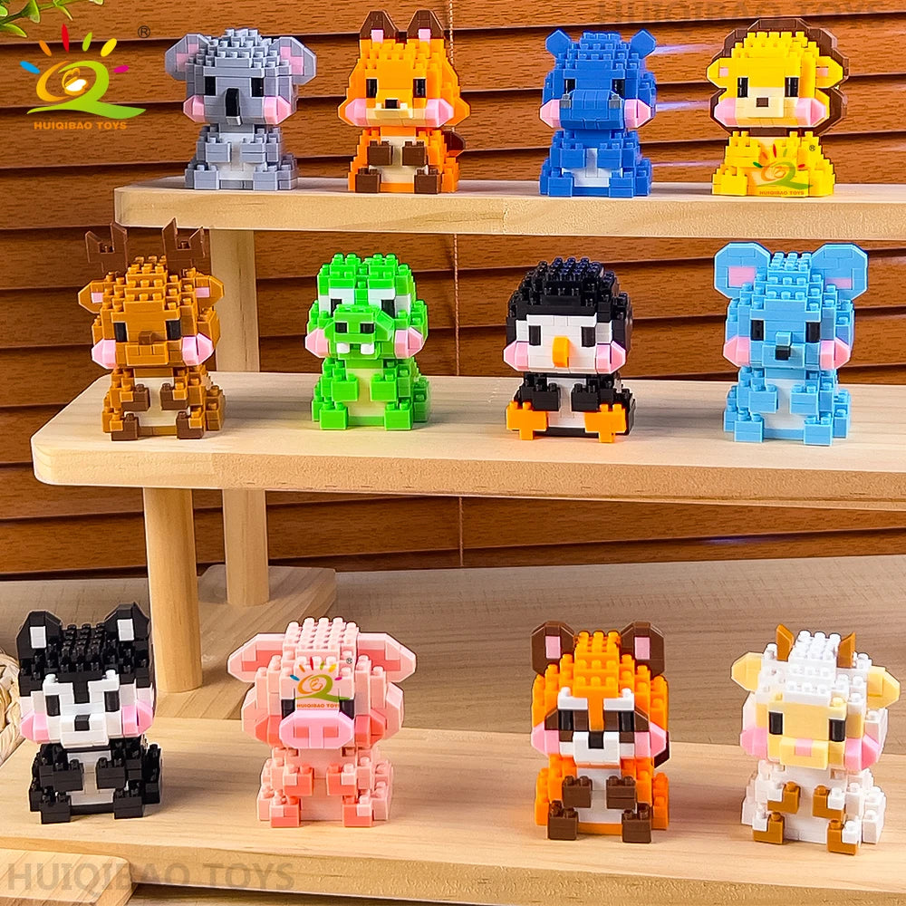 HUIQIBAO MINI Cute Pet Animal Penguin Model Building Block Micro Set